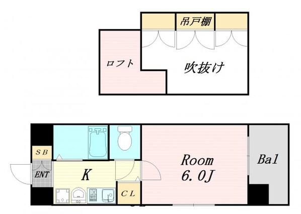 エステムコート梅田茶屋町デュアルスペースの物件間取画像